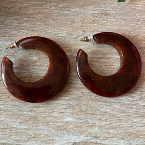 Vintage 70’s 80’s marbled hoops large